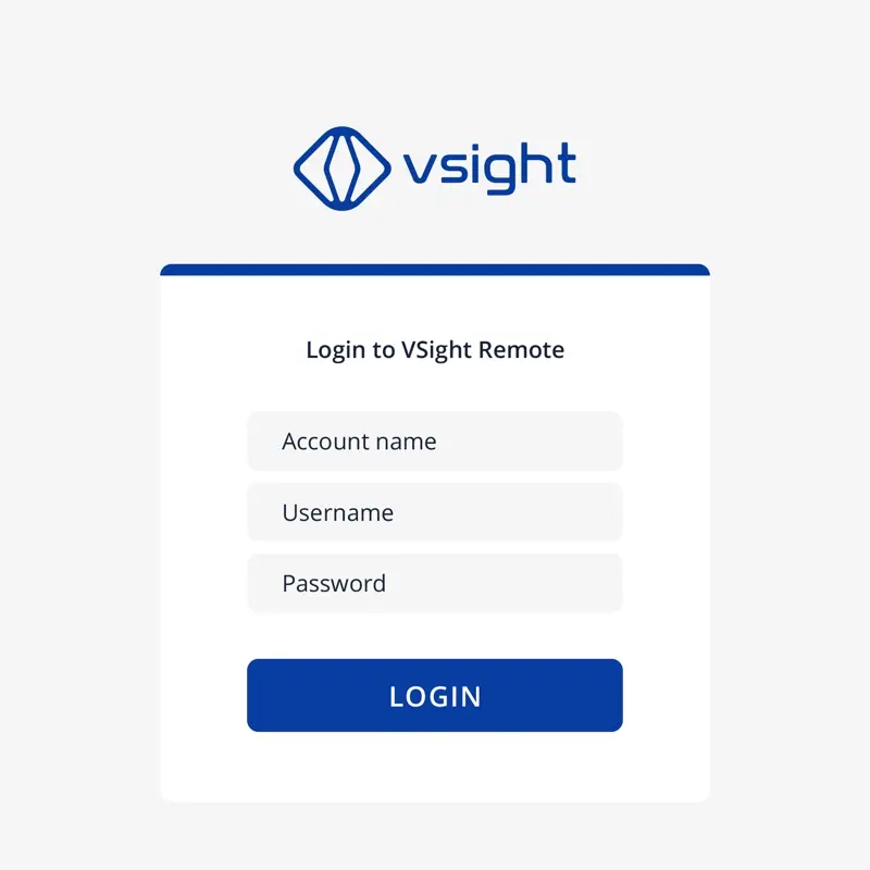 Whitelabel VSight Login-Bildschirm mit individuellem Branding