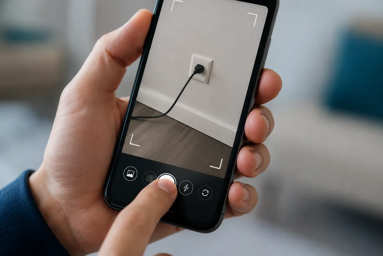 Live AR annotation pointing to the correct port on the customer's router